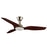 Trident DC Ceiling Fan High Airflow – LED Light Satin Nickel with Walnut Blades 56″
